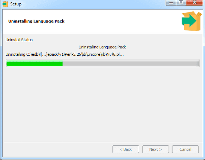 Uninstalling Language Pack