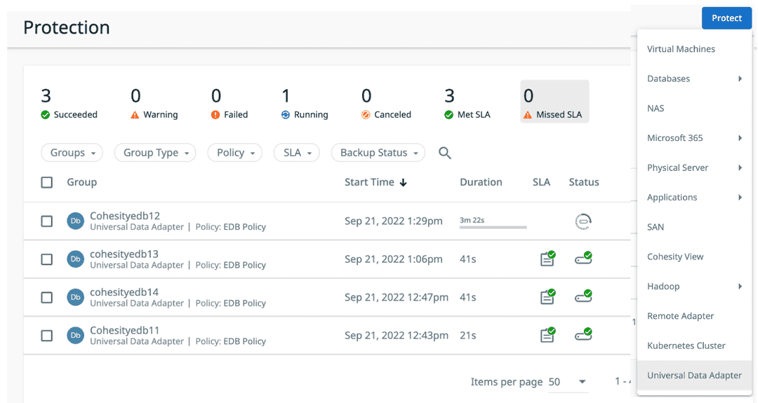 Cohesity EDB Advanced Server Protection